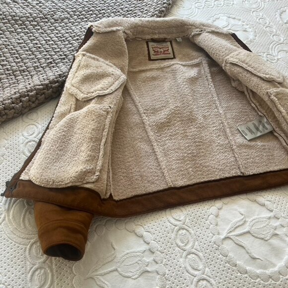 Levi's® Sherpa Sherpa Zip Front Trucker Jacket - Brown - Picture 8 of 10